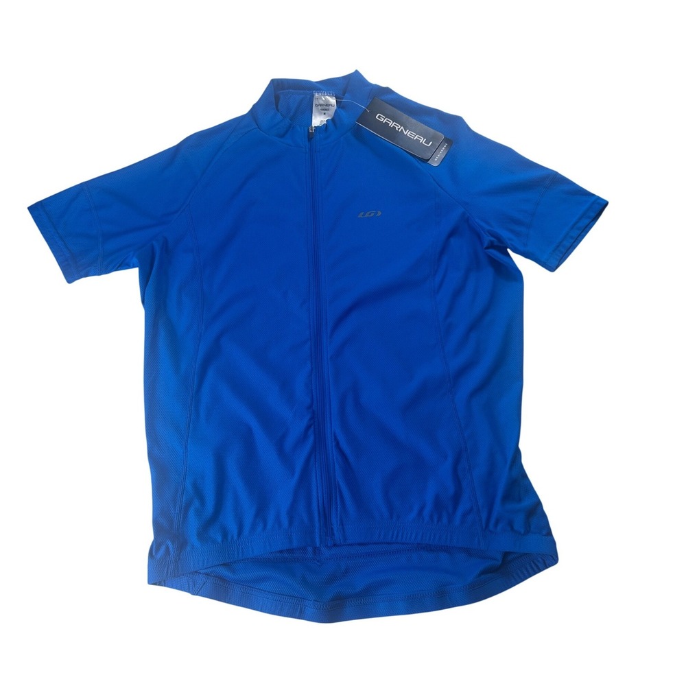 Louis Garneau Mens Cycling Jersey Blue Short Sleeve Full Zip 9D42065 Medium NWT